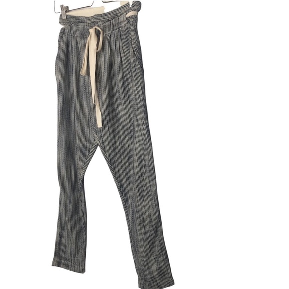 Free People Light At Sunrise Striped High Waist Cropped Pants - Picture 7 of 11